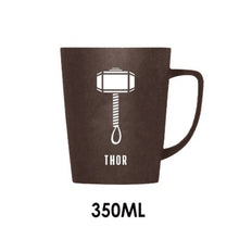 Load image into Gallery viewer, 350ML/520ML Super Hero Avenger Justice League Infinity Mugs With Cover and Spoon Pure Color Mugs Cup Kitchen Tool Gift