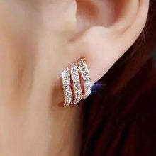 Load image into Gallery viewer, Hot Crystal Flower Stud Earrings for Women Fashion Jewelry Gold Silver Rhinestones Earrings Gift for Party and Best Friend