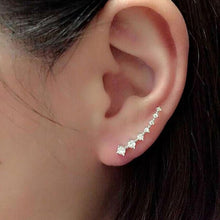 Load image into Gallery viewer, Hot Crystal Flower Stud Earrings for Women Fashion Jewelry Gold Silver Rhinestones Earrings Gift for Party and Best Friend