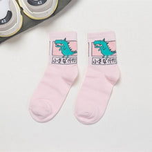 Load image into Gallery viewer, Japanese Kawaii Women Animals Cartoon Tube Socks Cute Egg Rabbit Panther Cotton Long Socks Female and Ladies Pink Milk White Sox