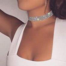Load image into Gallery viewer, NEW Crystal Rhinestone Choker Necklace Women Wedding Accessories Silver Color Chain Punk Gothic Chokers Jewelry Collier Femme