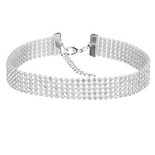 Load image into Gallery viewer, NEW Crystal Rhinestone Choker Necklace Women Wedding Accessories Silver Color Chain Punk Gothic Chokers Jewelry Collier Femme