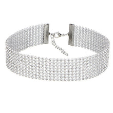 Load image into Gallery viewer, NEW Crystal Rhinestone Choker Necklace Women Wedding Accessories Silver Color Chain Punk Gothic Chokers Jewelry Collier Femme