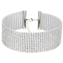Load image into Gallery viewer, NEW Crystal Rhinestone Choker Necklace Women Wedding Accessories Silver Color Chain Punk Gothic Chokers Jewelry Collier Femme