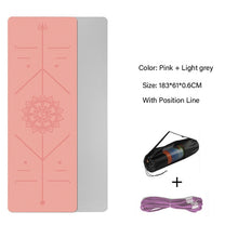 Load image into Gallery viewer, TPE Yoga Double Layer Non-Slip Mat Yoga Exercise Pad with Position Line For Fitness Gymnastics and Pilates