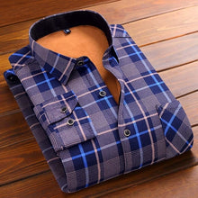 Load image into Gallery viewer, Aoliwen 2020 Fashion Men's Slim Shirts Autumn And Winter Thickening Warm Plaid 24 Colors Male Social Shirt Clothing Size M-5Xl