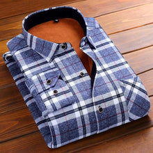 Load image into Gallery viewer, Aoliwen 2020 Fashion Men's Slim Shirts Autumn And Winter Thickening Warm Plaid 24 Colors Male Social Shirt Clothing Size M-5Xl