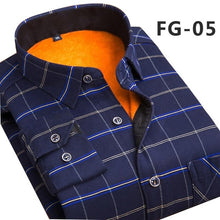 Load image into Gallery viewer, Aoliwen 2020 Fashion Men's Slim Shirts Autumn And Winter Thickening Warm Plaid 24 Colors Male Social Shirt Clothing Size M-5Xl
