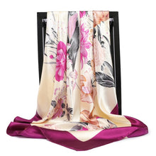Load image into Gallery viewer, Silk Scarves Women Foulard 90*90cm Square head scarf Ladies Shawl wrap muffler pareo Bandanna female chiffon hijab poncho wool
