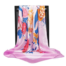 Load image into Gallery viewer, Silk Scarves Women Foulard 90*90cm Square head scarf Ladies Shawl wrap muffler pareo Bandanna female chiffon hijab poncho wool