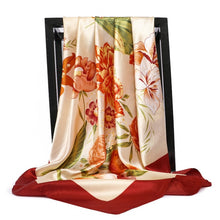 Load image into Gallery viewer, Silk Scarves Women Foulard 90*90cm Square head scarf Ladies Shawl wrap muffler pareo Bandanna female chiffon hijab poncho wool