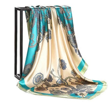Load image into Gallery viewer, Silk Scarves Women Foulard 90*90cm Square head scarf Ladies Shawl wrap muffler pareo Bandanna female chiffon hijab poncho wool