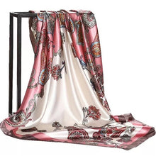 Load image into Gallery viewer, Silk Scarves Women Foulard 90*90cm Square head scarf Ladies Shawl wrap muffler pareo Bandanna female chiffon hijab poncho wool