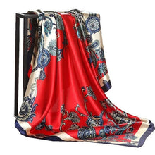 Load image into Gallery viewer, Silk Scarves Women Foulard 90*90cm Square head scarf Ladies Shawl wrap muffler pareo Bandanna female chiffon hijab poncho wool