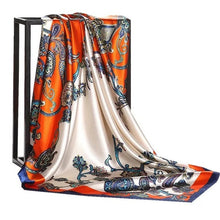 Load image into Gallery viewer, Silk Scarves Women Foulard 90*90cm Square head scarf Ladies Shawl wrap muffler pareo Bandanna female chiffon hijab poncho wool
