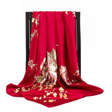 Load image into Gallery viewer, Silk Scarves Women Foulard 90*90cm Square head scarf Ladies Shawl wrap muffler pareo Bandanna female chiffon hijab poncho wool