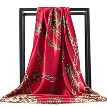 Load image into Gallery viewer, Silk Scarves Women Foulard 90*90cm Square head scarf Ladies Shawl wrap muffler pareo Bandanna female chiffon hijab poncho wool