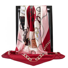 Load image into Gallery viewer, Silk Scarves Women Foulard 90*90cm Square head scarf Ladies Shawl wrap muffler pareo Bandanna female chiffon hijab poncho wool
