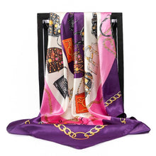 Load image into Gallery viewer, Silk Scarves Women Foulard 90*90cm Square head scarf Ladies Shawl wrap muffler pareo Bandanna female chiffon hijab poncho wool