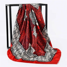 Load image into Gallery viewer, Silk Scarves Women Foulard 90*90cm Square head scarf Ladies Shawl wrap muffler pareo Bandanna female chiffon hijab poncho wool