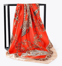 Load image into Gallery viewer, Silk Scarves Women Foulard 90*90cm Square head scarf Ladies Shawl wrap muffler pareo Bandanna female chiffon hijab poncho wool