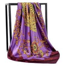 Load image into Gallery viewer, Silk Scarves Women Foulard 90*90cm Square head scarf Ladies Shawl wrap muffler pareo Bandanna female chiffon hijab poncho wool