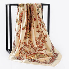 Load image into Gallery viewer, Silk Scarves Women Foulard 90*90cm Square head scarf Ladies Shawl wrap muffler pareo Bandanna female chiffon hijab poncho wool