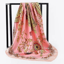 Load image into Gallery viewer, Silk Scarves Women Foulard 90*90cm Square head scarf Ladies Shawl wrap muffler pareo Bandanna female chiffon hijab poncho wool