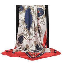 Load image into Gallery viewer, Silk Scarves Women Foulard 90*90cm Square head scarf Ladies Shawl wrap muffler pareo Bandanna female chiffon hijab poncho wool