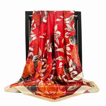 Load image into Gallery viewer, Silk Scarves Women Foulard 90*90cm Square head scarf Ladies Shawl wrap muffler pareo Bandanna female chiffon hijab poncho wool