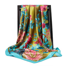 Load image into Gallery viewer, Silk Scarves Women Foulard 90*90cm Square head scarf Ladies Shawl wrap muffler pareo Bandanna female chiffon hijab poncho wool