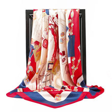 Load image into Gallery viewer, Silk Scarves Women Foulard 90*90cm Square head scarf Ladies Shawl wrap muffler pareo Bandanna female chiffon hijab poncho wool