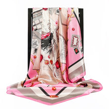 Load image into Gallery viewer, Silk Scarves Women Foulard 90*90cm Square head scarf Ladies Shawl wrap muffler pareo Bandanna female chiffon hijab poncho wool