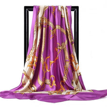 Load image into Gallery viewer, Silk Scarves Women Foulard 90*90cm Square head scarf Ladies Shawl wrap muffler pareo Bandanna female chiffon hijab poncho wool