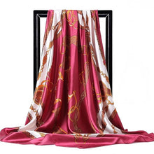 Load image into Gallery viewer, Silk Scarves Women Foulard 90*90cm Square head scarf Ladies Shawl wrap muffler pareo Bandanna female chiffon hijab poncho wool