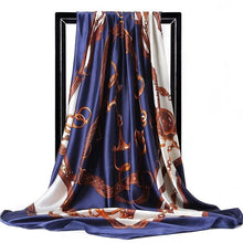 Load image into Gallery viewer, Silk Scarves Women Foulard 90*90cm Square head scarf Ladies Shawl wrap muffler pareo Bandanna female chiffon hijab poncho wool