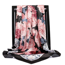 Load image into Gallery viewer, Silk Scarves Women Foulard 90*90cm Square head scarf Ladies Shawl wrap muffler pareo Bandanna female chiffon hijab poncho wool