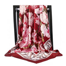 Load image into Gallery viewer, Silk Scarves Women Foulard 90*90cm Square head scarf Ladies Shawl wrap muffler pareo Bandanna female chiffon hijab poncho wool