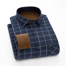 Load image into Gallery viewer, Aoliwen 2020 Fashion Men's Slim Shirts Autumn And Winter Thickening Warm Plaid 24 Colors Male Social Shirt Clothing Size M-5Xl