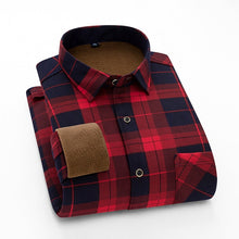 Load image into Gallery viewer, Aoliwen 2020 Fashion Men's Slim Shirts Autumn And Winter Thickening Warm Plaid 24 Colors Male Social Shirt Clothing Size M-5Xl