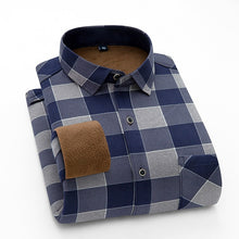 Load image into Gallery viewer, Aoliwen 2020 Fashion Men's Slim Shirts Autumn And Winter Thickening Warm Plaid 24 Colors Male Social Shirt Clothing Size M-5Xl
