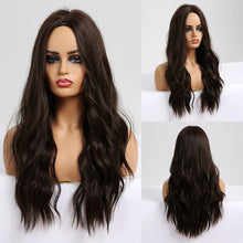Load image into Gallery viewer, EASIHAIR Long Brown Ombre Wigs Synthetic Wigs for Black Women Natural Hair Wavy Cosplay Wigs Heat Resistant Daily Wig