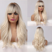Load image into Gallery viewer, EASIHAIR Long Brown Ombre Wigs Synthetic Wigs for Black Women Natural Hair Wavy Cosplay Wigs Heat Resistant Daily Wig