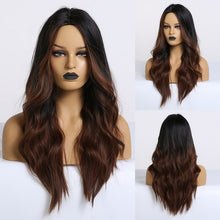 Load image into Gallery viewer, EASIHAIR Long Brown Ombre Wigs Synthetic Wigs for Black Women Natural Hair Wavy Cosplay Wigs Heat Resistant Daily Wig