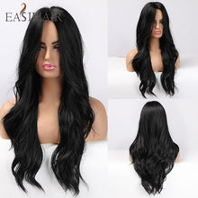 Load image into Gallery viewer, EASIHAIR Long Brown Ombre Wigs Synthetic Wigs for Black Women Natural Hair Wavy Cosplay Wigs Heat Resistant Daily Wig