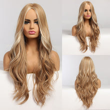 Load image into Gallery viewer, EASIHAIR Long Brown Ombre Wigs Synthetic Wigs for Black Women Natural Hair Wavy Cosplay Wigs Heat Resistant Daily Wig