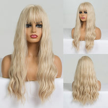 Load image into Gallery viewer, EASIHAIR Long Brown Ombre Wigs Synthetic Wigs for Black Women Natural Hair Wavy Cosplay Wigs Heat Resistant Daily Wig
