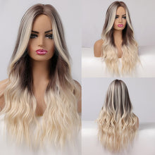 Load image into Gallery viewer, EASIHAIR Long Brown Ombre Wigs Synthetic Wigs for Black Women Natural Hair Wavy Cosplay Wigs Heat Resistant Daily Wig
