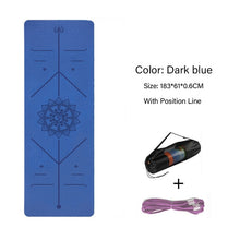 Load image into Gallery viewer, TPE Yoga Double Layer Non-Slip Mat Yoga Exercise Pad with Position Line For Fitness Gymnastics and Pilates