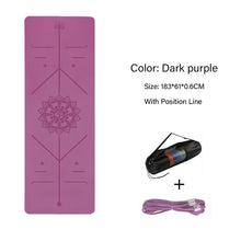 Load image into Gallery viewer, TPE Yoga Double Layer Non-Slip Mat Yoga Exercise Pad with Position Line For Fitness Gymnastics and Pilates